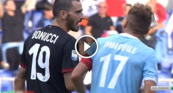Lazio - Milan, Bonucci rifiuta scambio maglia con Immobile e lo attacca [VIDEO]