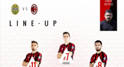 La formazione ufficiale del Milan contro il Verona