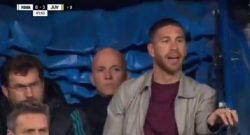 Real Madrid, lo squalificato Sergio Ramos nel tunnel a fine gara: rischia un'altra squalifica